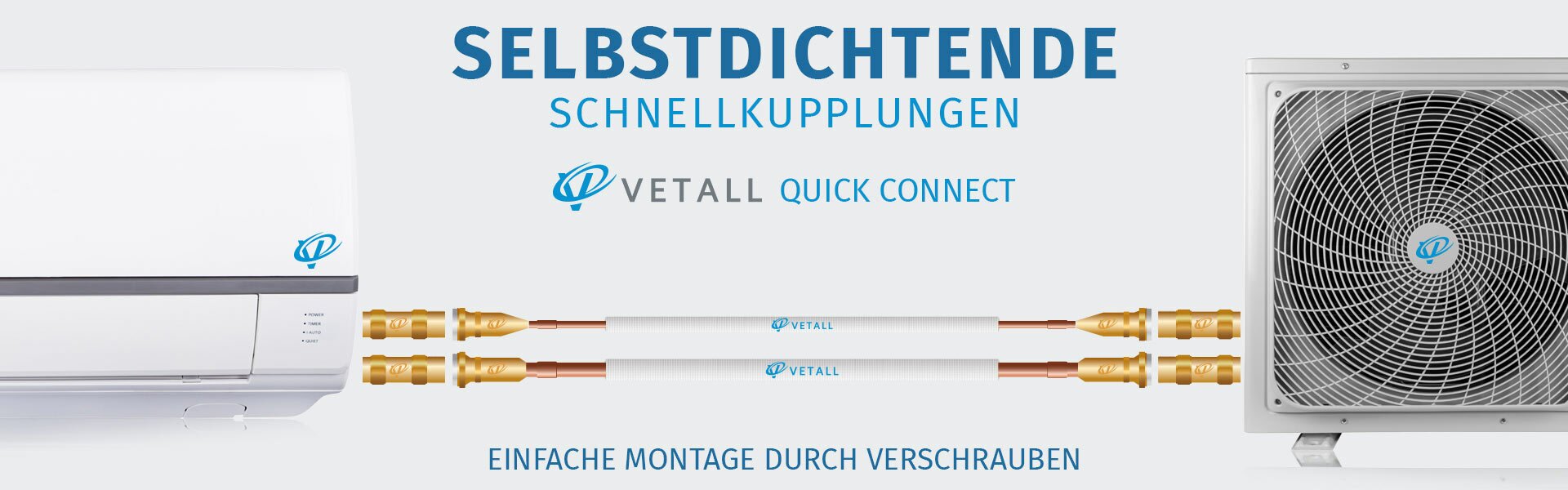 Split Klimaanlagen mit Montageset oder Quickconnect Leitungen bei Vetall kaufen