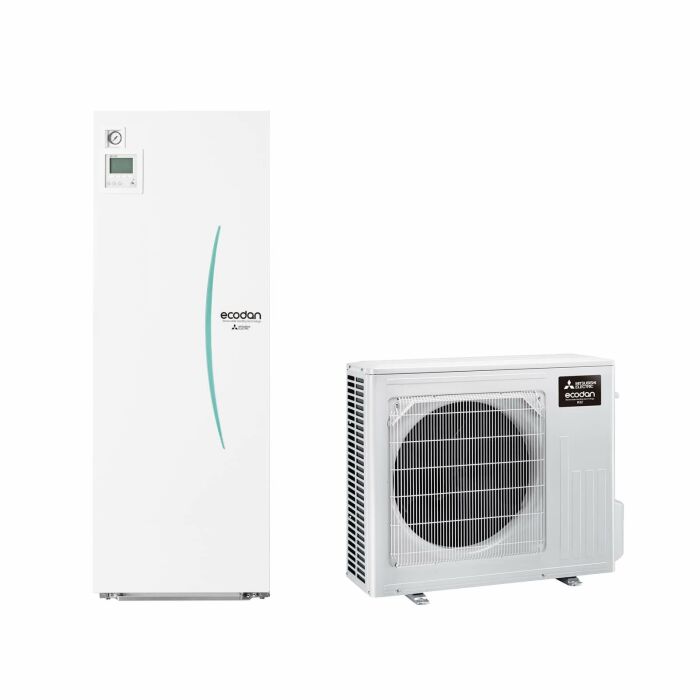 Mitsubishi Eco Inverter mit Wasser Zylinder 170L. - EHST17D-VM2D + SUZ-SWM40VA2 - Nur Heizen - 4,5 kW