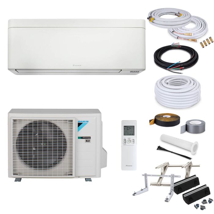 Daikin Stylish FTXA35CW Wandklimagerät-Set - 3,4 kW - Weiß - ohne Montage Set - ohne Quick Connect - Bodenkonsole GDS400