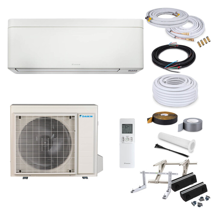 Daikin Stylish FTXA50CW Wandklimageräte-Set - 5,0 kW - Weiß - ohne Montage Set - ohne Quick Connect - Wandkonsole MS253