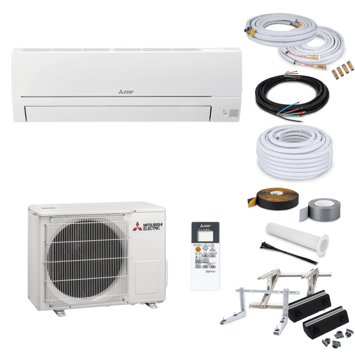 Mitsubishi MSZ-HR35VF Wandklimageräte-Set - 3,4 kW - ohne Montage Set - ohne Quick Connect - Wandkonsole MS230 - ohne WiFi