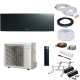 Daikin Emura FTXJ20AB Wandklimageräte-Set - 2,0 kW - Schwarz - 4 Meter - ohne Quick Connect - Wandkonsole MS230