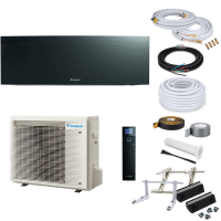 Daikin Emura FTXJ20AB Wandklimageräte-Set - 2,0 kW - Schwarz - ohne Montage Set - ohne Quick Connect - Bodenkonsole GDS400