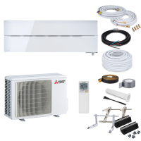 Mitsubishi Diamond MSZ-LN35VG2 W Wandklimagerät-Set - 3,5 kW - Natural White - ohne Montage Set - ohne Quick Connect - Bodenkonsole GDS400