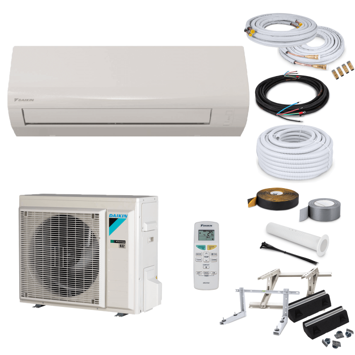Daikin Sensira FTXF35E Wandklimageräte-Set - 3,3 kW - ohne Montage Set - ohne Quick Connect - Wandkonsole MS230 - ohne WiFi