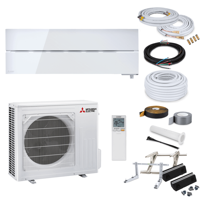 Mitsubishi Diamond MSZ-LN50VG2 W Wandklimagerät-Set - 5,0 kW - Natural White - ohne Montage Set - ohne Quick Connect - Wandkonsole MS253