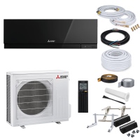 Mitsubishi Premium MSZ-EF42VGK B Wandklimagerät-Set - 4,2 kW - Schwarz - ohne Montage Set - ohne Quick Connect - Wandkonsole MS253