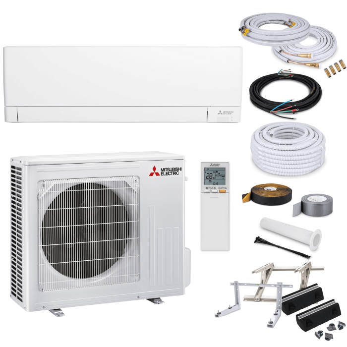 Mitsubishi Standard MSZ-AY50VGK Wandklimagerät-Set - 5,0 kW - 11 Meter - ohne Quick Connect - Bodenkonsole GDS400