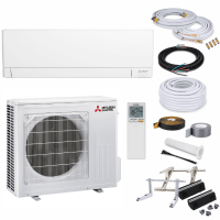 Mitsubishi Standard MSZ-AY50VGK Wandklimagerät-Set - 5,0 kW - 11 Meter - ohne Quick Connect - Bodenkonsole GDS400
