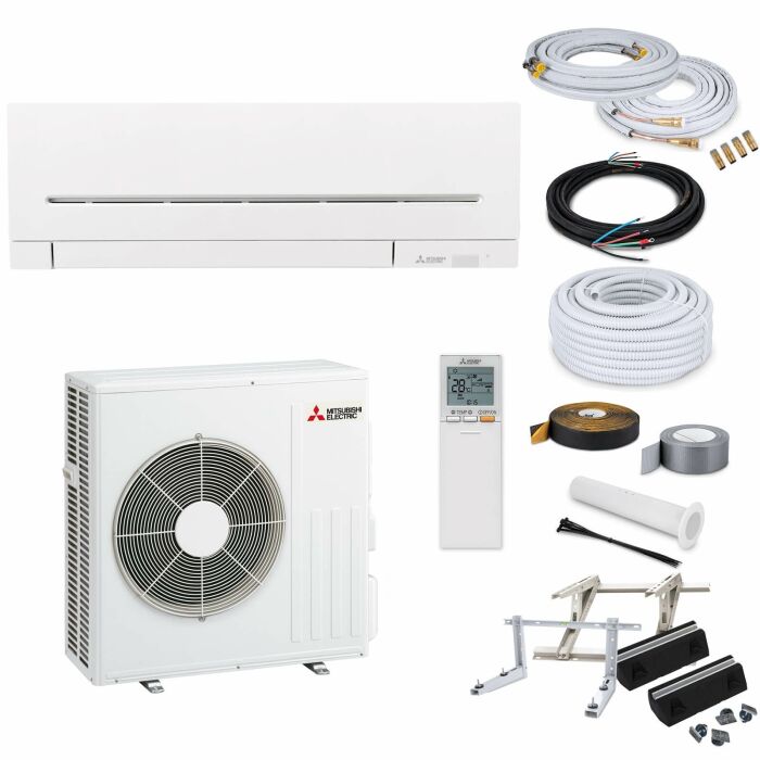 Mitsubishi Kompakt MSZ-AP60VGK Wandklimagerät-Set - 6,1 kW - 3 Meter - ohne Quick Connect - ohne Befestigung
