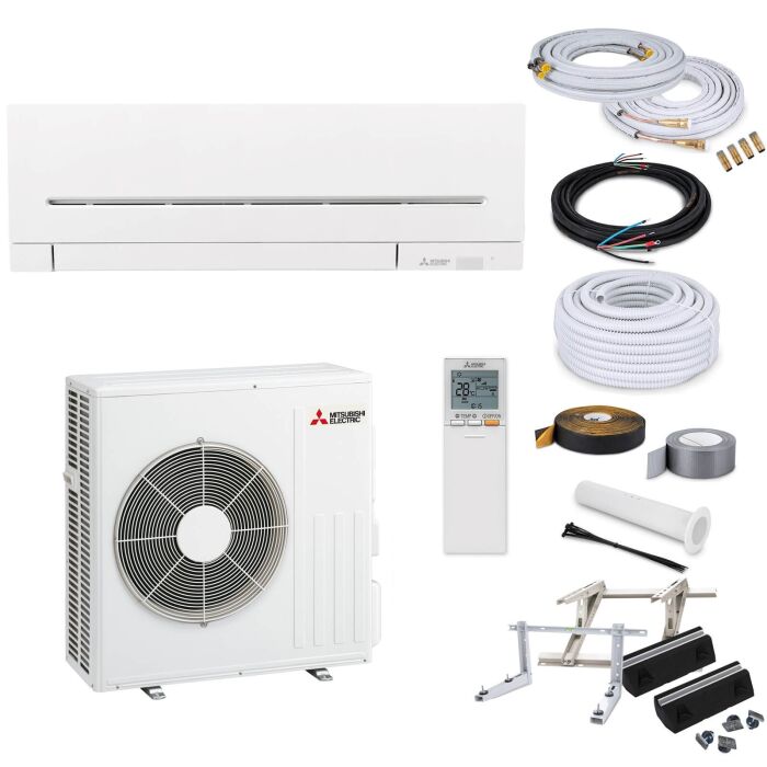 Mitsubishi Kompakt MSZ-AP71VGK Wandklimagerät-Set - 7,1 kW - 3 Meter - ohne Quick Connect - ohne Befestigung