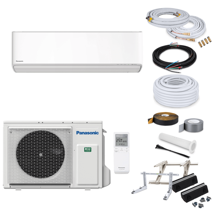 Panasonic Etherea KIT-Z50ZKE Wandklimageräte-Set - 5,0 kW - Weiß - ohne Montage Set - 12 Meter + Nachfüllung - ohne Befestigung