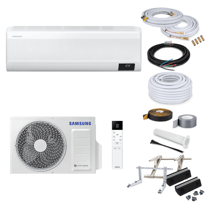 Samsung Wind-Free Elite AR12CXCAAWKNEU/X Wandklimageräte-Set - 3,5 kW - ohne Montage Set - ohne Quick Connect - ohne Befestigung