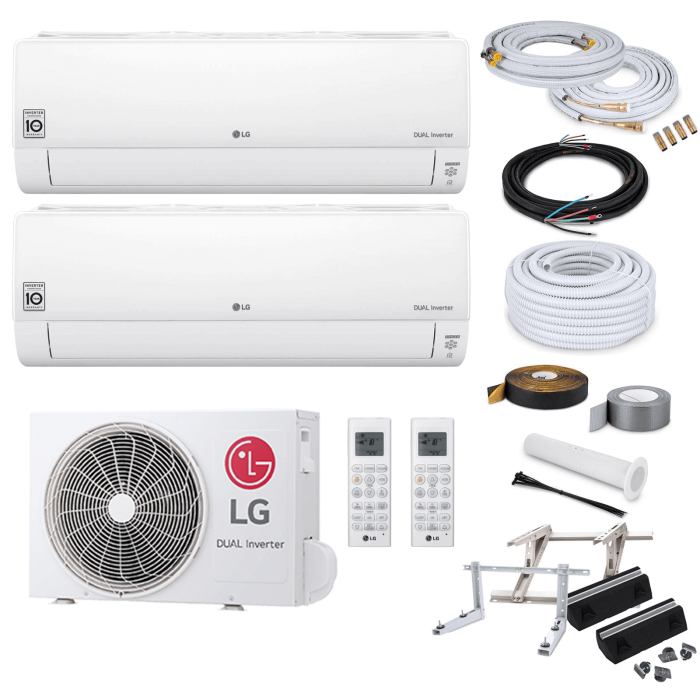 LG Deluxe Multisplit-Set - 2 x DC12RK - 3,5 kW + MU2R17 mit Montagezubehör