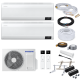 Samsung WindFree Elite MultiSplit-Set - 2x AR09CXCAAWKNEU - 2,5 kW + AJ040TXJ2KG/EU - 2x 7 Meter - ohne Quick Connect - Dachkonsole MT650