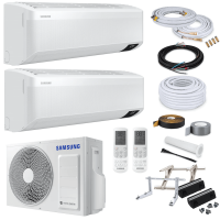 Samsung WindFree Avant MultiSplit-Set - 2x AR09TXEAAWKNEU - 2,5 kW + AJ040TXJ2KG/EU - 2x 13 Meter - ohne Quick Connect - Bodenkonsole GDS400
