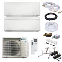 Daikin Stylish MultiSplit-Set - 2x FTXA35C2V1BW - 3,5 kW + 2MXM50A2V1B9 - Weiß - ohne Montage Set - ohne Quick Connect - Wandkonsole MS253