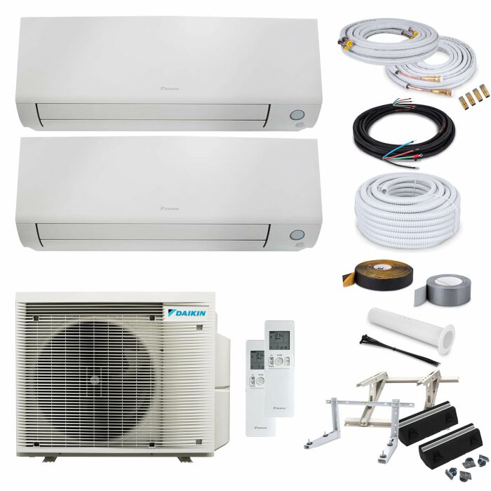 Daikin Perfera MultiSplit-Set - 2x FTXM25A5V1B - 2,5 kW + 2MXM40A2V1B9 - 2x 7 Meter - ohne Quick Connect - Dachkonsole MT650
