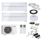 Mitsubishi Diamond MultiSplit-Set - 2x MSZ-LN25VG2 W - 2,5 kW + MXZ-2F33VF4 - Natural White - ohne Montage Set - ohne Quick Connect - Bodenkonsole GDS400