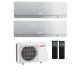 Mitsubishi Premium MultiSplit-Set - 2x MSZ-EF25VGK S - 2,5 kW + MXZ-2F33VF4 - Silber