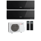 Mitsubishi Premium MultiSplit-Set - 2x MSZ-EF25VGK B - 2,5 kW + MXZ-2F33VF4 - Schwarz