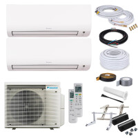 Daikin Comfora MultiSplit-Set - 2x FTXP25N5V1B9 - 2,5 kW + 2MXM40A2V1B9 - ohne Montage Set - 2x 7 Meter - Wandkonsole MS253