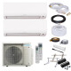Daikin Comfora MultiSplit-Set - 2x FTXP25N5V1B9 - 2,5 kW + 2MXM40A2V1B9 - ohne Montage Set - 2x 7 Meter - Wandkonsole MS253