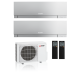 Mitsubishi Premium MultiSplit-Set - 2x MSZ-EF35VGK S - 3,5 kW + MXZ-2F53VF4 - Silber