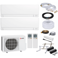 Mitsubishi Standard MultiSplit-Set - 2x MSZ-AY25VGK - 2,5 kW + MXZ-2F33VF4 - ohne Montage Set - ohne Quick Connect - Bodenkonsole GDS400