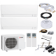 Mitsubishi Standard MultiSplit-Set - 2x MSZ-AY25VGK - 2,5 kW + MXZ-2F33VF4 - ohne Montage Set - ohne Quick Connect - Bodenkonsole GDS400
