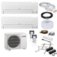 Mitsubishi MultiSplit-Set - 2x MSZ-HR25VF -2,5 kW + MXZ-2HA40VF - ohne Montage Set - ohne Quick Connect - ohne Befestigung - ohne WiFi
