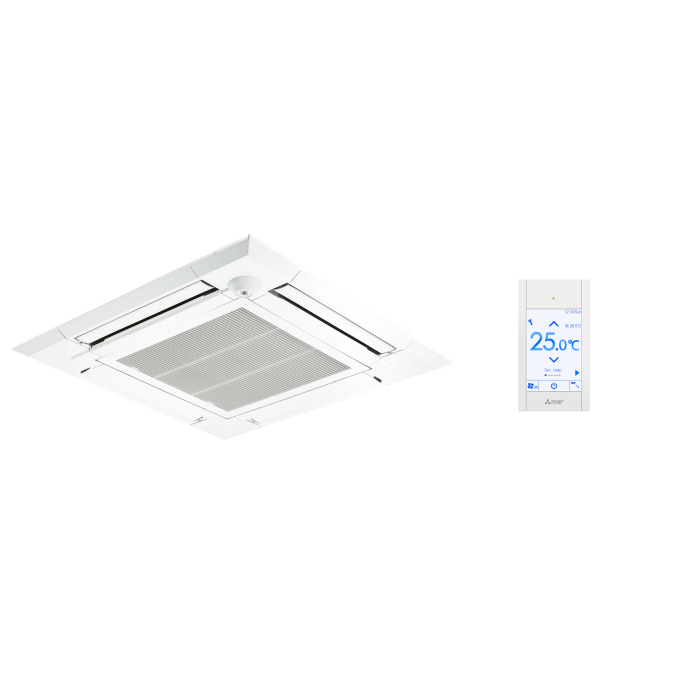 Mitsubishi Blende mit weißer Kabelfernbedienung Touch - PLP-6EA + PAR-CT01MAA-S