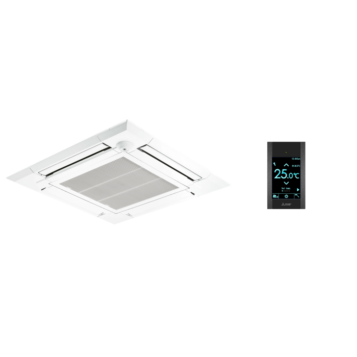Mitsubishi Blende mit schwarzer Kabelfernbedienung Touche + Bluetooth - PLP-6EA + PAR-CT01MAA-PB