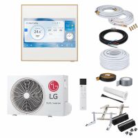 LG Artcool Gallery LCD A09GA2 Wandklimageräte-Set - 2,5 kW - mit Überwurfmuttern - 1 Meter - ohne Befestigung