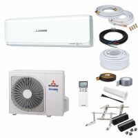 Mitsubishi Heavy Industries Diamond SRK35ZSX-WF Wandklimageräte-Set - 3,5 kW - Pure White - mit Überwurfmuttern - 1 Meter - ohne Befestigung
