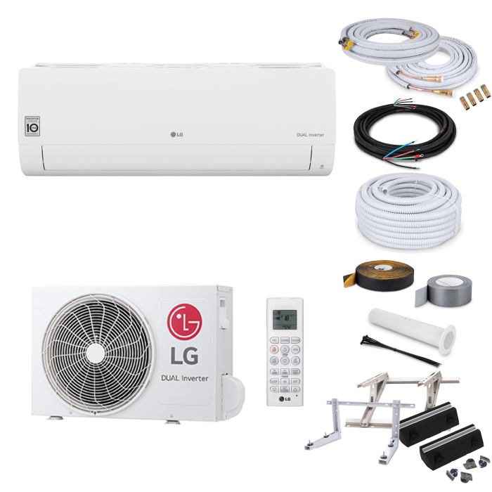 LG Klimaanlage Standard 2 S24EC Wandklimageräte-Set - 6,6 kW - mit Überwurfmuttern - 3 Meter - ohne Befestigung